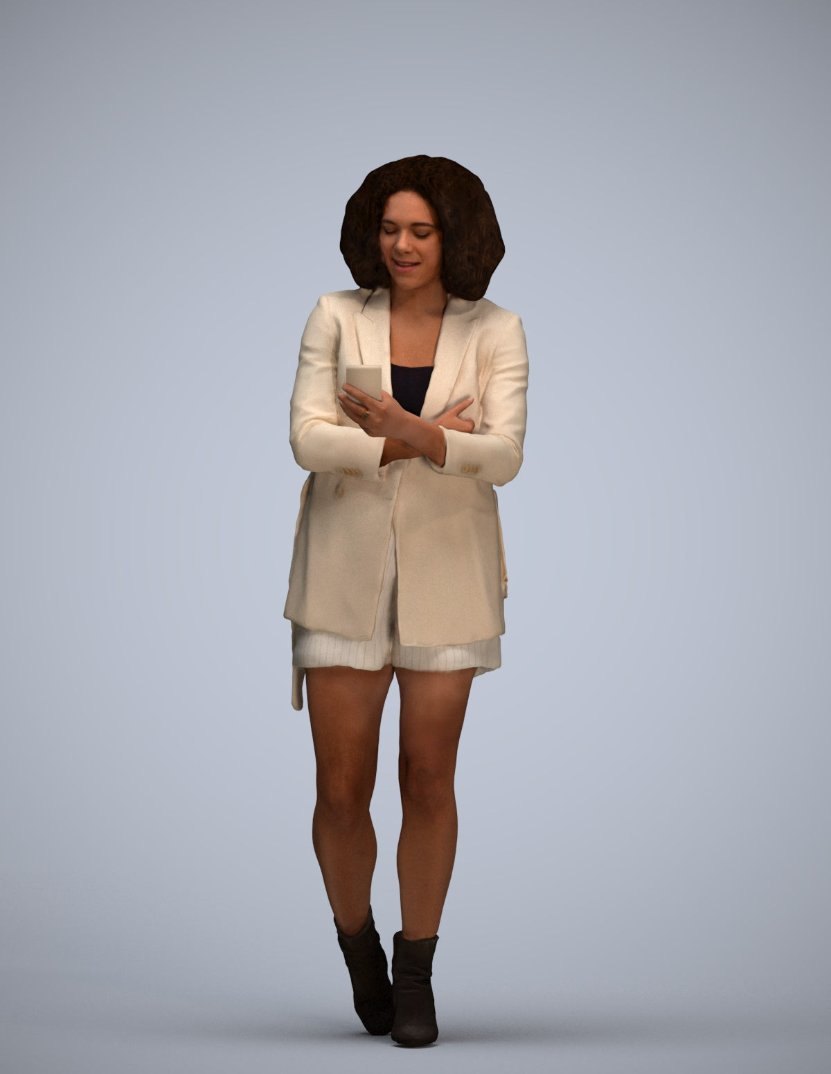 3D people model woman business standing, scanned human for 3ds Max rendering