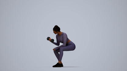 realistic 3D human woman sport, archviz people FBX OBJ for Blender, top-down view render