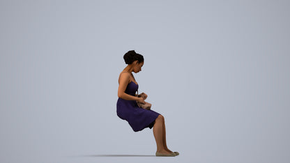 3D people model woman formal formalaffairs, scanned human for 3ds Max rendering, side view render
