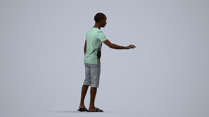 realistic 3D people boy casual kids, render-ready for V-Ray and Corona, FBX OBJ, side view render