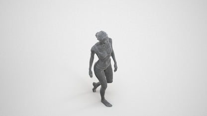 3D scanned woman mix, photorealistic archviz people for Enscape and SketchUp, wireframe three-quarter view