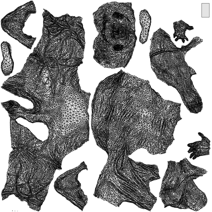 3D scanned senior man sitting casual, photorealistic archviz people for Enscape and SketchUp, wireframe top-down view