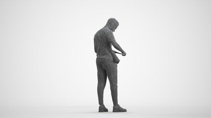 realistic 3D human boy casual kids, archviz people FBX OBJ for Blender, wireframe front view