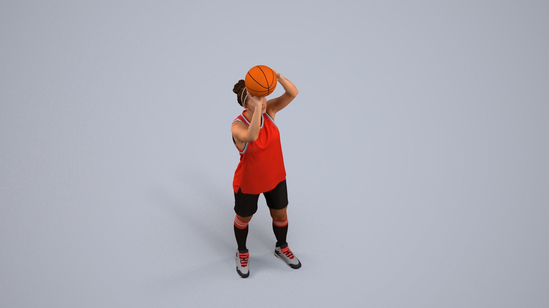 photogrammetry 3D woman sport, realistic human model archviz FBX, back view render