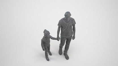 3D people model boy casual kids, scanned human for 3ds Max rendering, wireframe three-quarter view