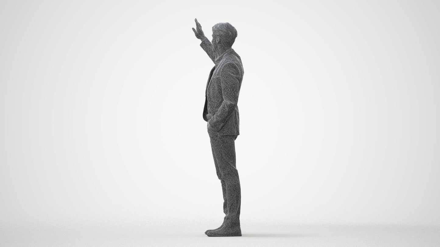 3D scanned man business, photorealistic archviz people for Enscape and SketchUp, square thumbnail