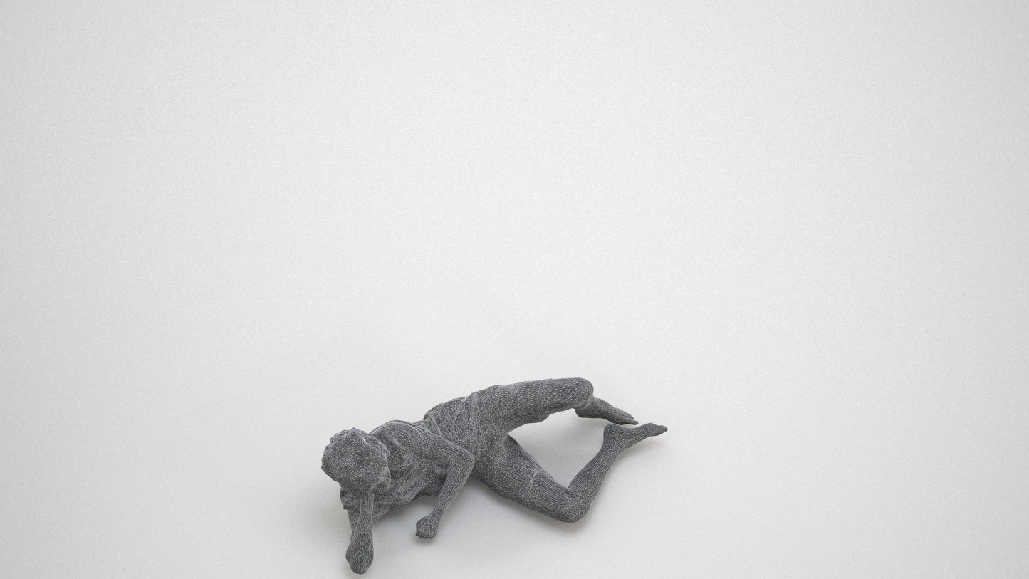 3D people model boy casual kids, scanned human for 3ds Max rendering, wireframe three-quarter view