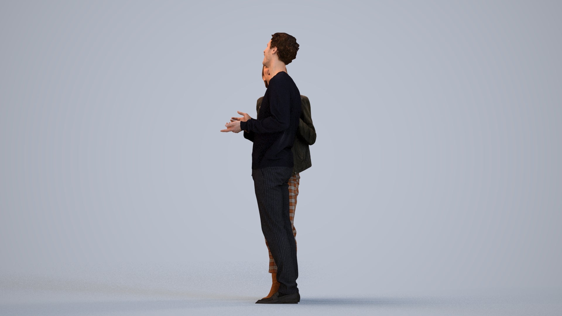 scanned 3D senior woman business shopping, photogrammetry people for Enscape and V-Ray, three-quarter view render