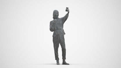 scanned 3D woman casual standing, photogrammetry people for Enscape and V-Ray, three-quarter front view render