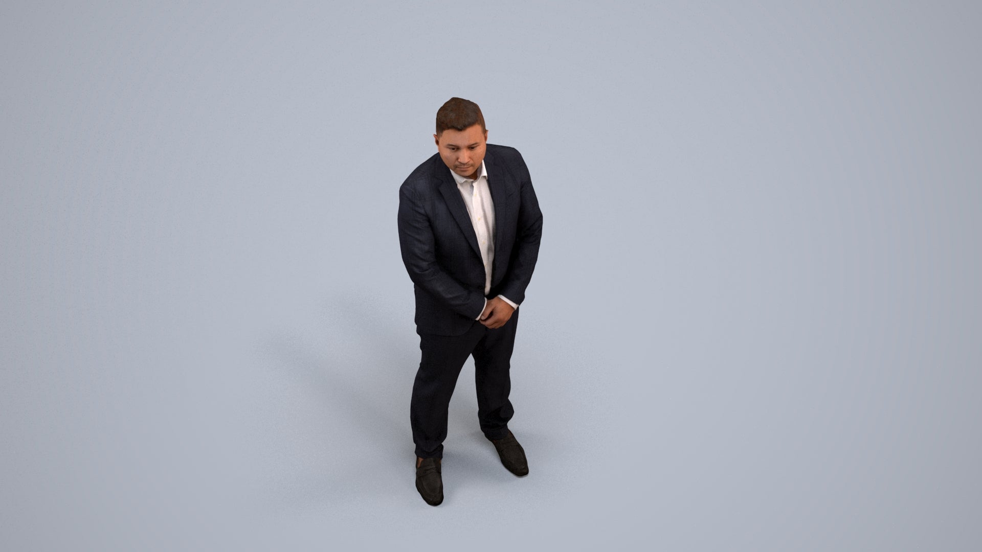 3D people model man business formalaffairs, scanned human for 3ds Max rendering, back view render