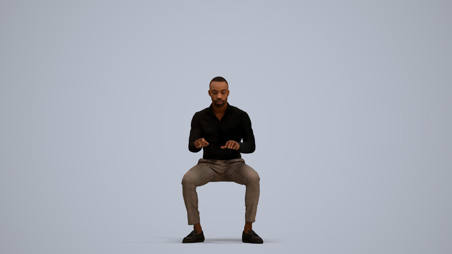 scanned 3D man business, photogrammetry people for Enscape and V-Ray, standing pose render