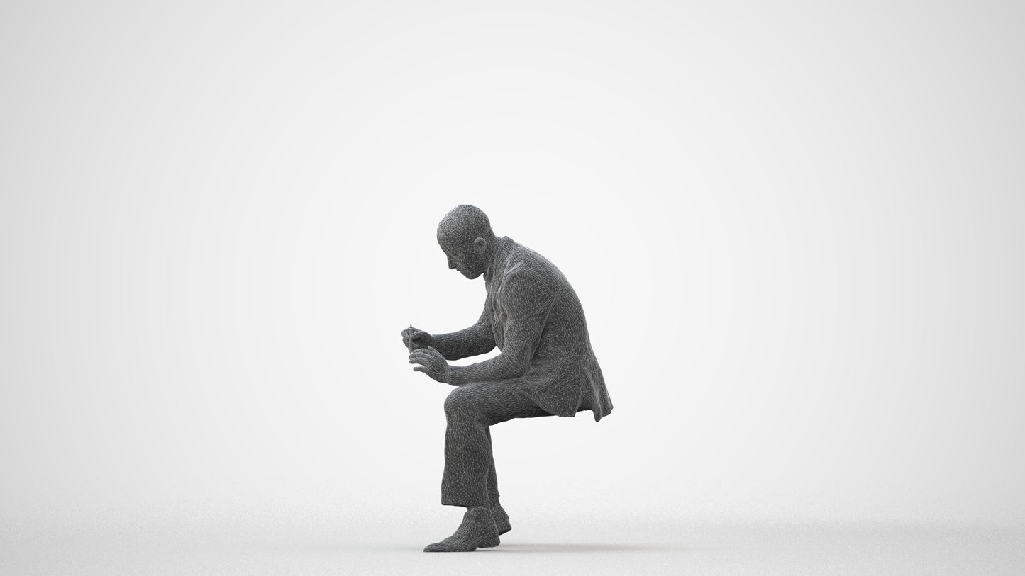 scanned 3D man business, photogrammetry people for Enscape and V-Ray, square thumbnail