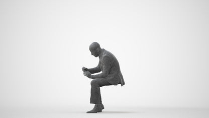 scanned 3D man business, photogrammetry people for Enscape and V-Ray, square thumbnail