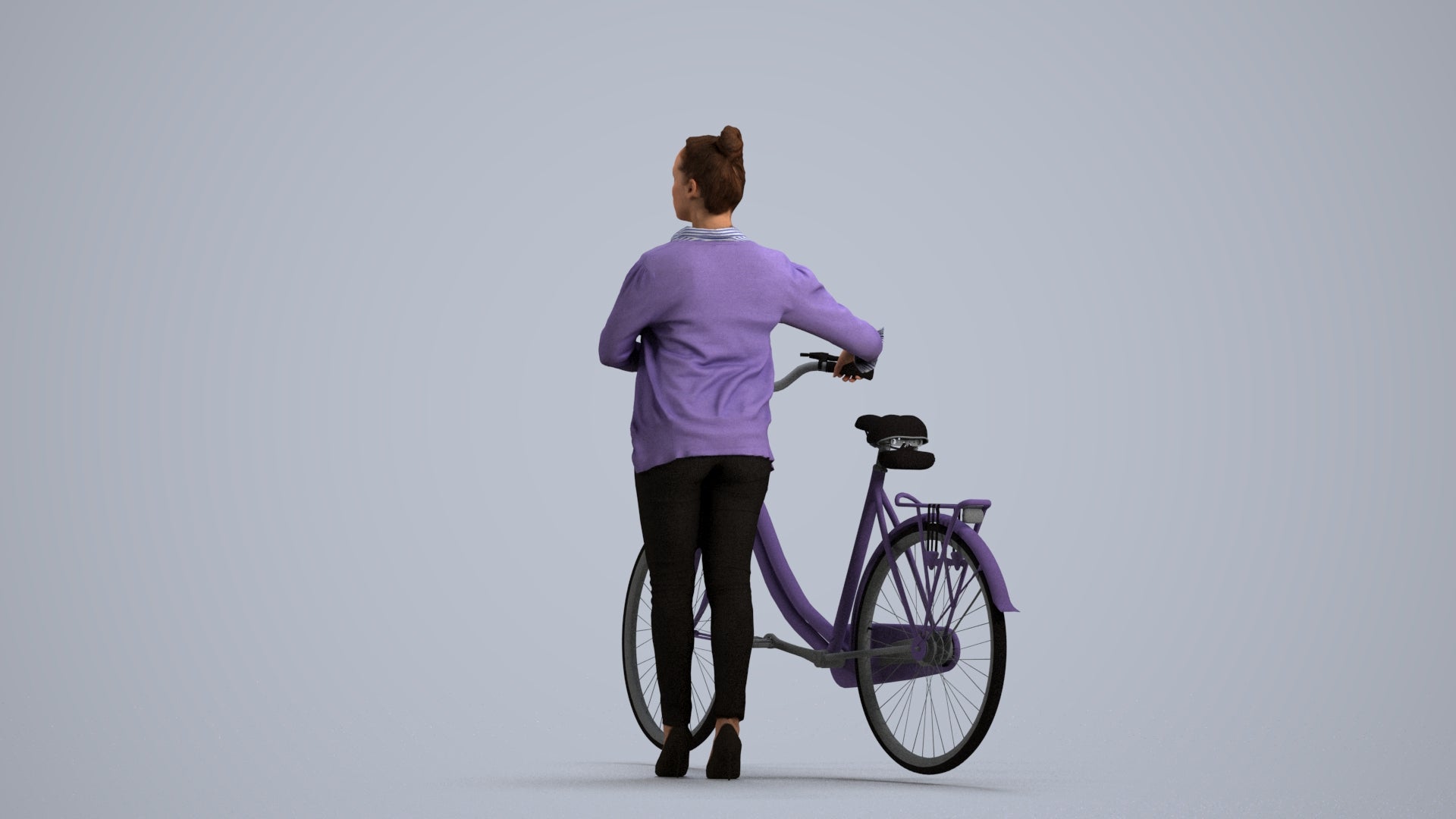 scanned 3D woman business walking, photogrammetry people for Enscape and V-Ray, front view render