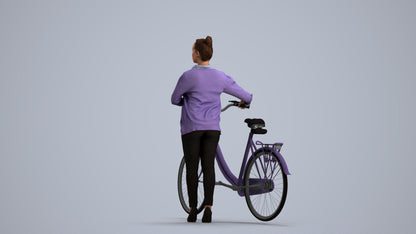 scanned 3D woman business walking, photogrammetry people for Enscape and V-Ray, front view render