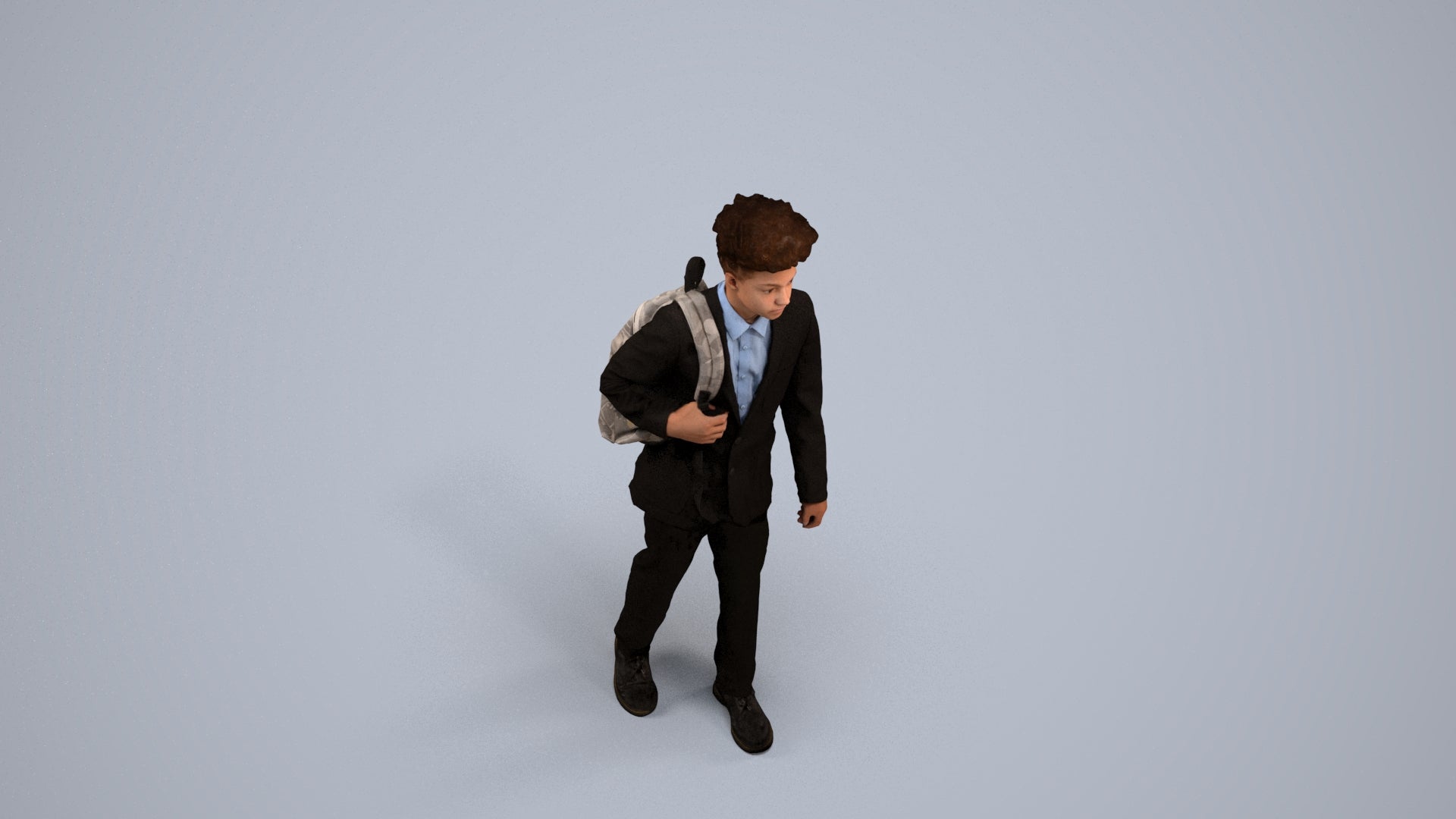 realistic 3D people man kids, render-ready for V-Ray and Corona, FBX OBJ, back view render