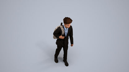 realistic 3D people man kids, render-ready for V-Ray and Corona, FBX OBJ, back view render