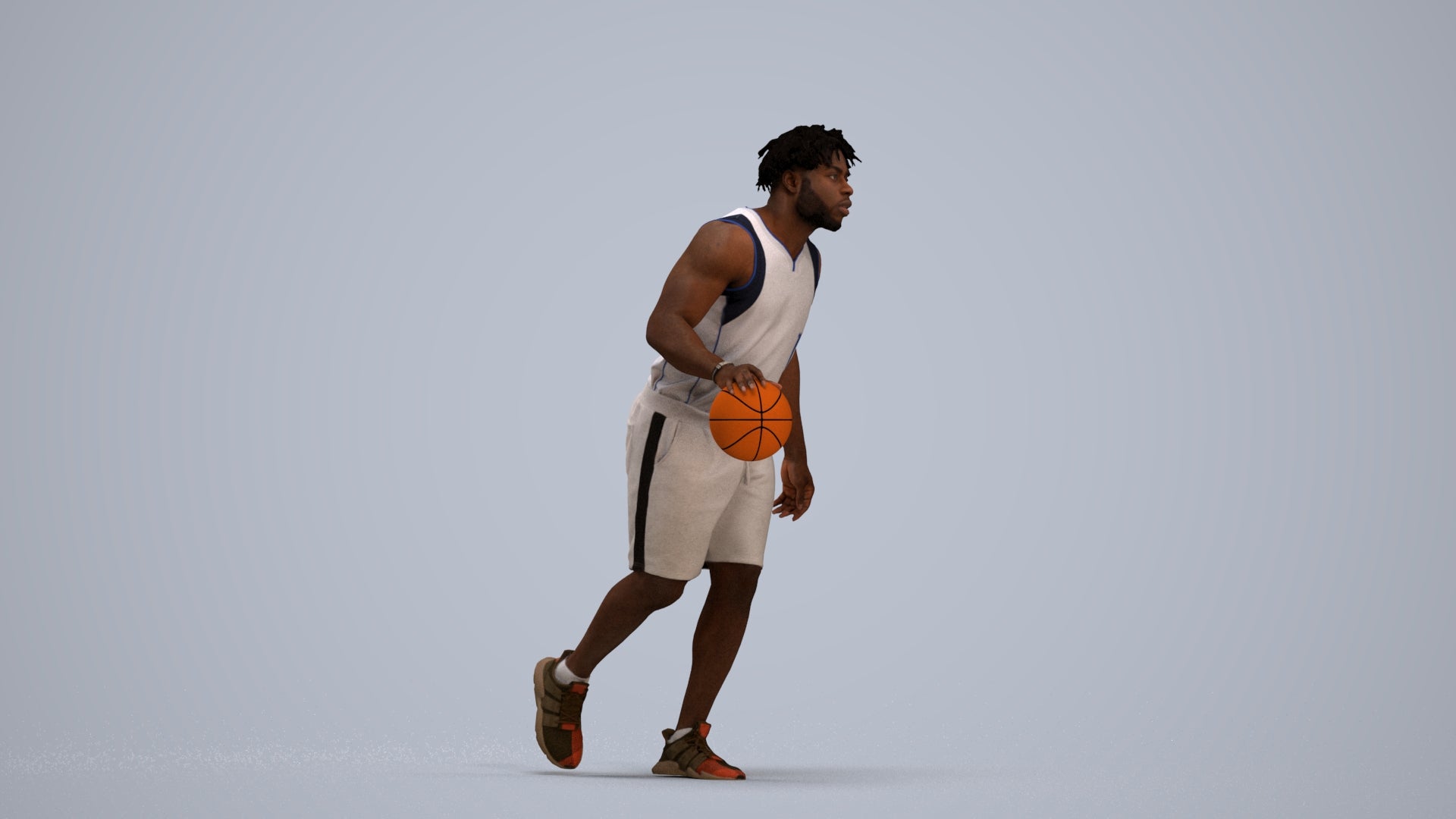 3D scanned man sport, photorealistic archviz people for Enscape and SketchUp, standing pose render