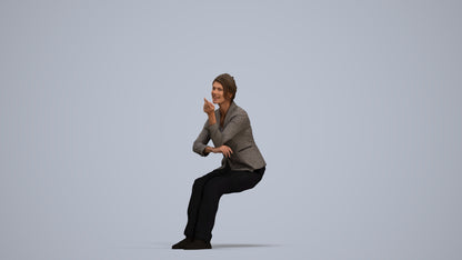 3D scanned woman business, photorealistic archviz people for Enscape and SketchUp, standing pose render