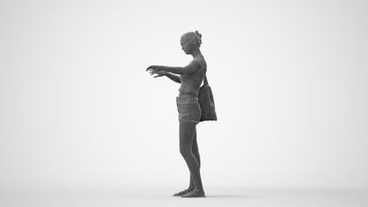 3D scanned girl standing casual, photorealistic archviz people for Enscape and SketchUp, square thumbnail