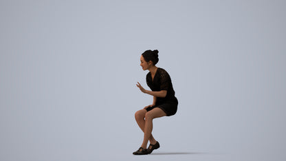 scanned 3D woman business, photogrammetry people for Enscape and V-Ray, three-quarter view render