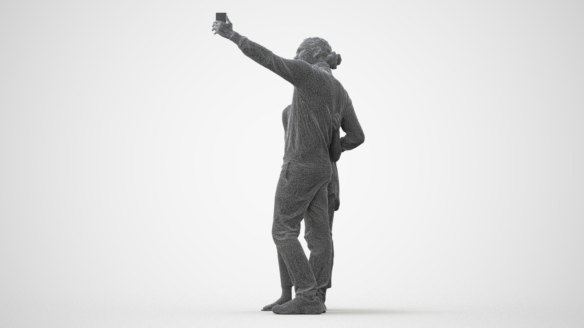 scanned 3D woman casual standing, photogrammetry people for Enscape and V-Ray, square thumbnail