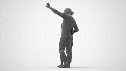 scanned 3D woman casual standing, photogrammetry people for Enscape and V-Ray, square thumbnail
