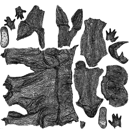 3D scanned boy kids, photorealistic archviz people for Enscape and SketchUp, wireframe top-down view