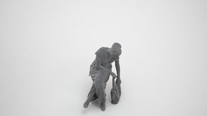 scanned 3D woman formal formalaffairs, photogrammetry people for Enscape and V-Ray, wireframe three-quarter view