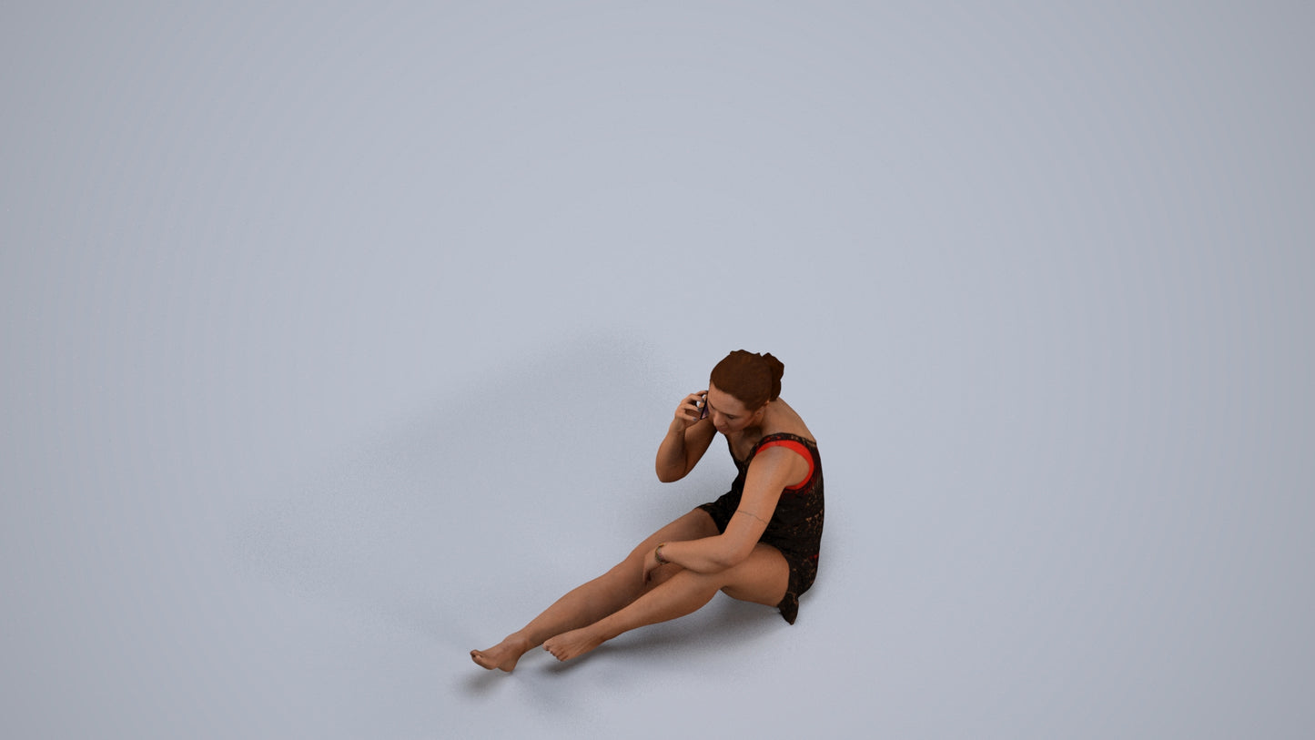 realistic 3D people woman sport pool, render-ready for V-Ray and Corona, FBX OBJ, back view render
