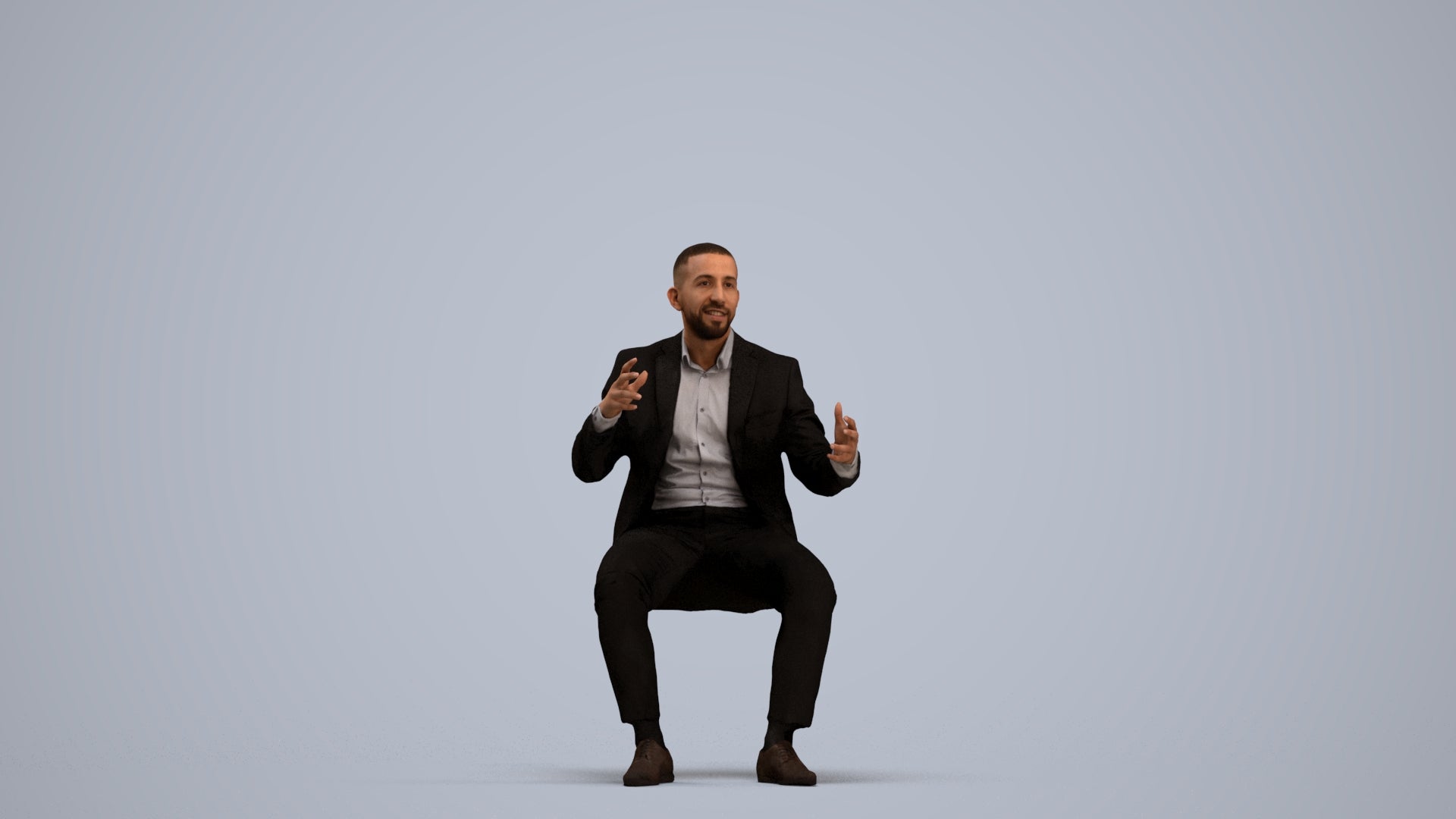 3D scanned man business, photorealistic archviz people for Enscape and SketchUp, standing pose render
