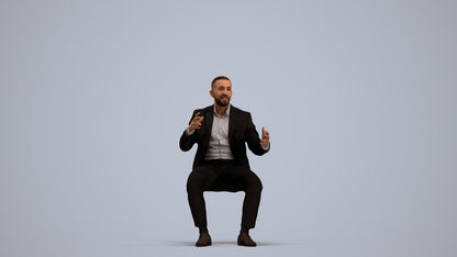 3D scanned man business, photorealistic archviz people for Enscape and SketchUp, standing pose render