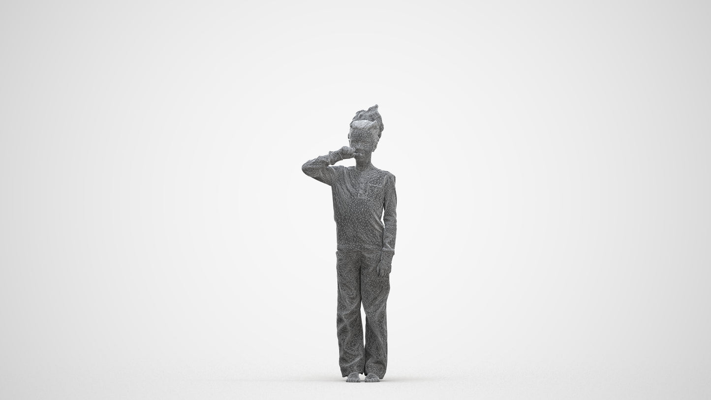 realistic 3D girl kids, scanned archviz people for Blender and 3ds Max, three-quarter front view render