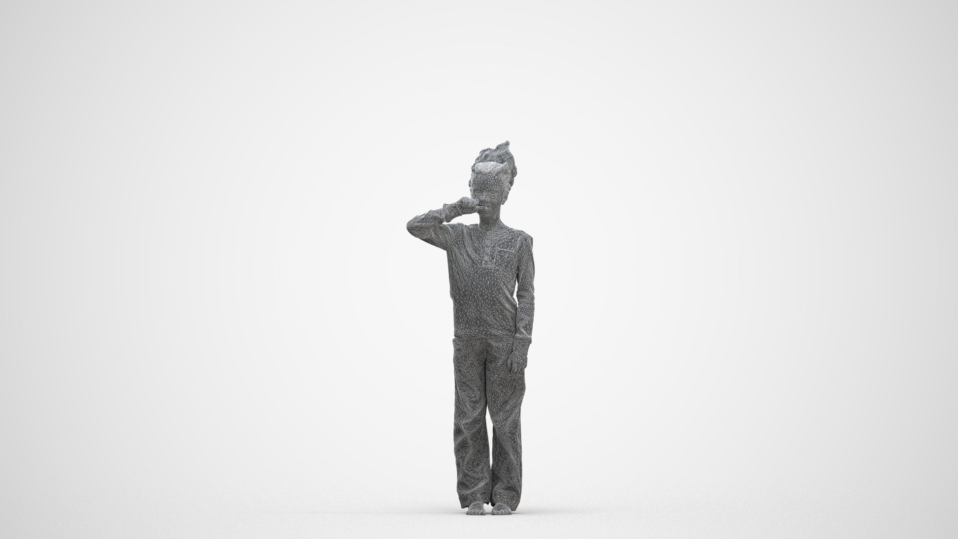 realistic 3D girl kids, scanned archviz people for Blender and 3ds Max, three-quarter front view render
