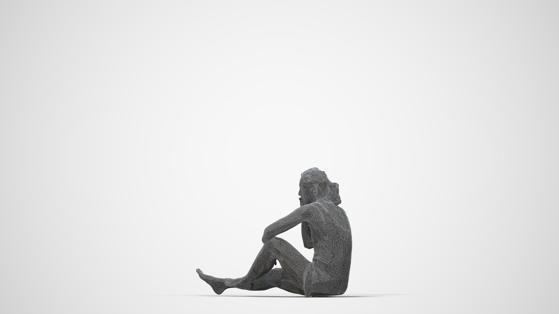 realistic 3D people woman sport pool, render-ready for V-Ray and Corona, FBX OBJ, wireframe back view