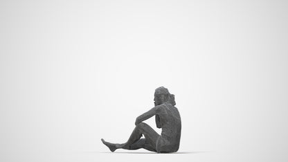 realistic 3D people woman sport pool, render-ready for V-Ray and Corona, FBX OBJ, wireframe back view