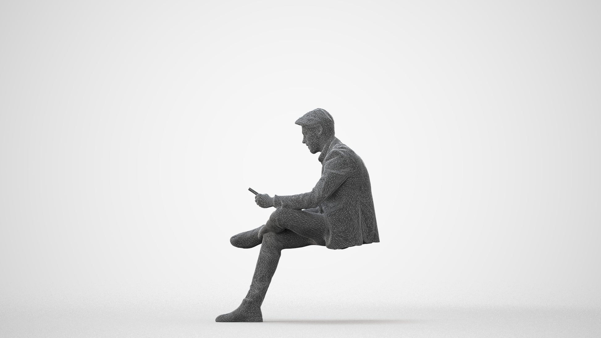3D people model man business, scanned human for 3ds Max rendering, square thumbnail