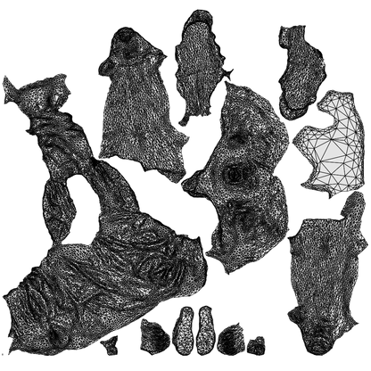 photogrammetry 3D girl casual kids, realistic human model archviz FBX, wireframe top-down view