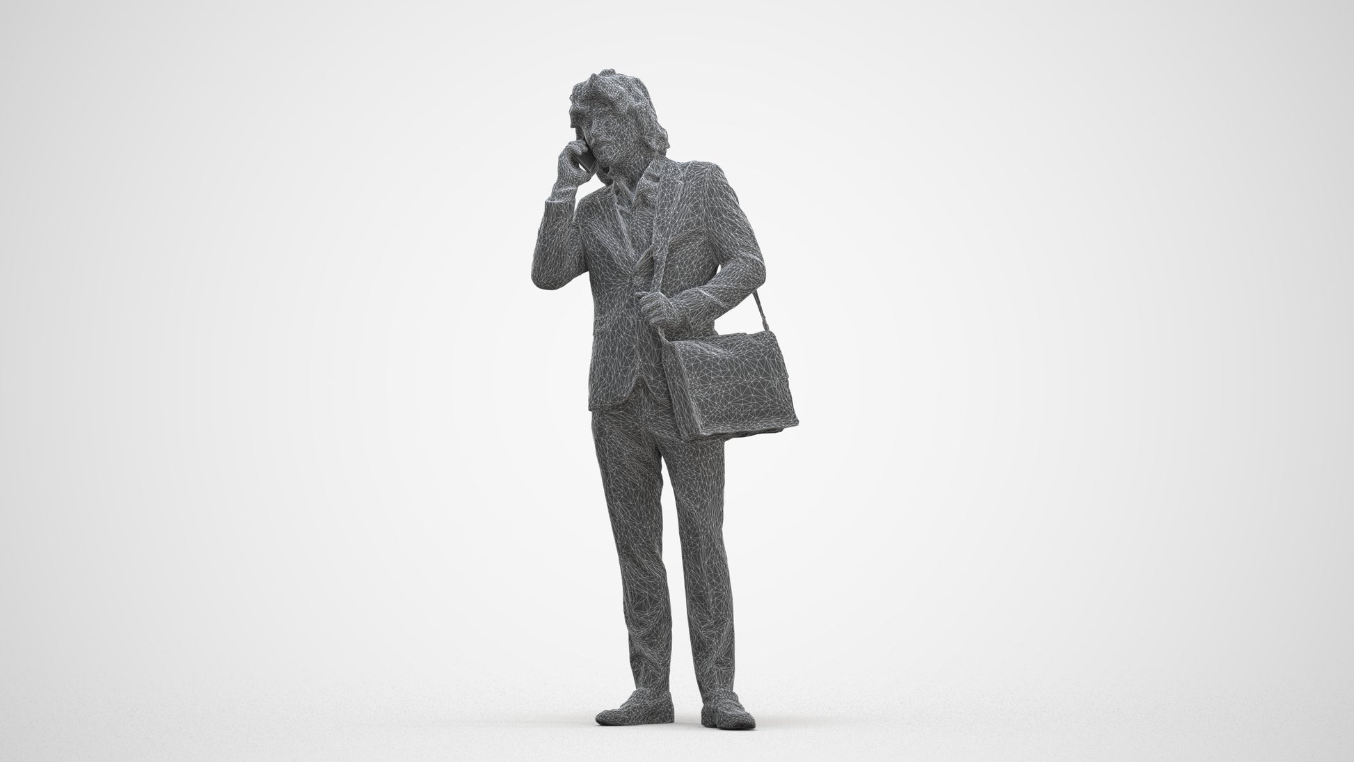 3D scanned man business, photorealistic archviz people for Enscape and SketchUp, three-quarter front view render