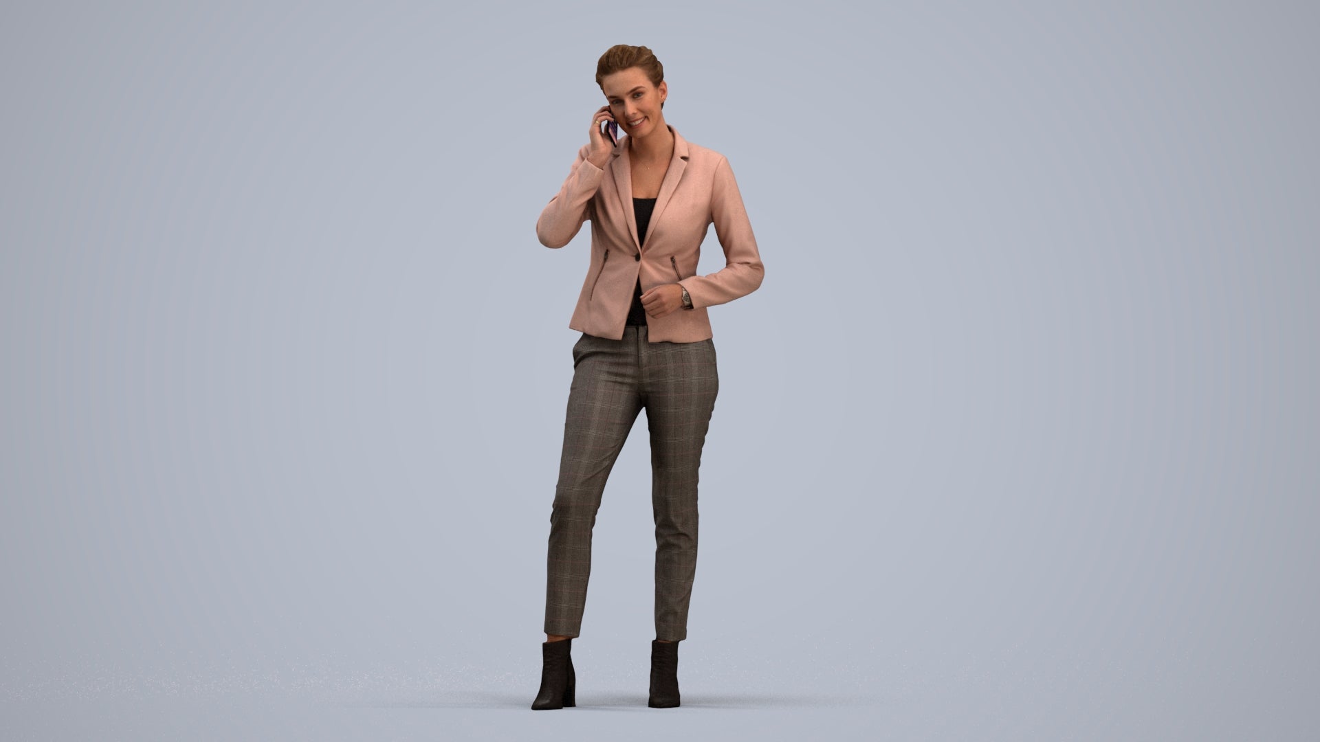 scanned 3D woman business, photogrammetry people for Enscape and V-Ray, standing pose render