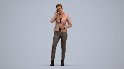 scanned 3D woman business, photogrammetry people for Enscape and V-Ray, standing pose render
