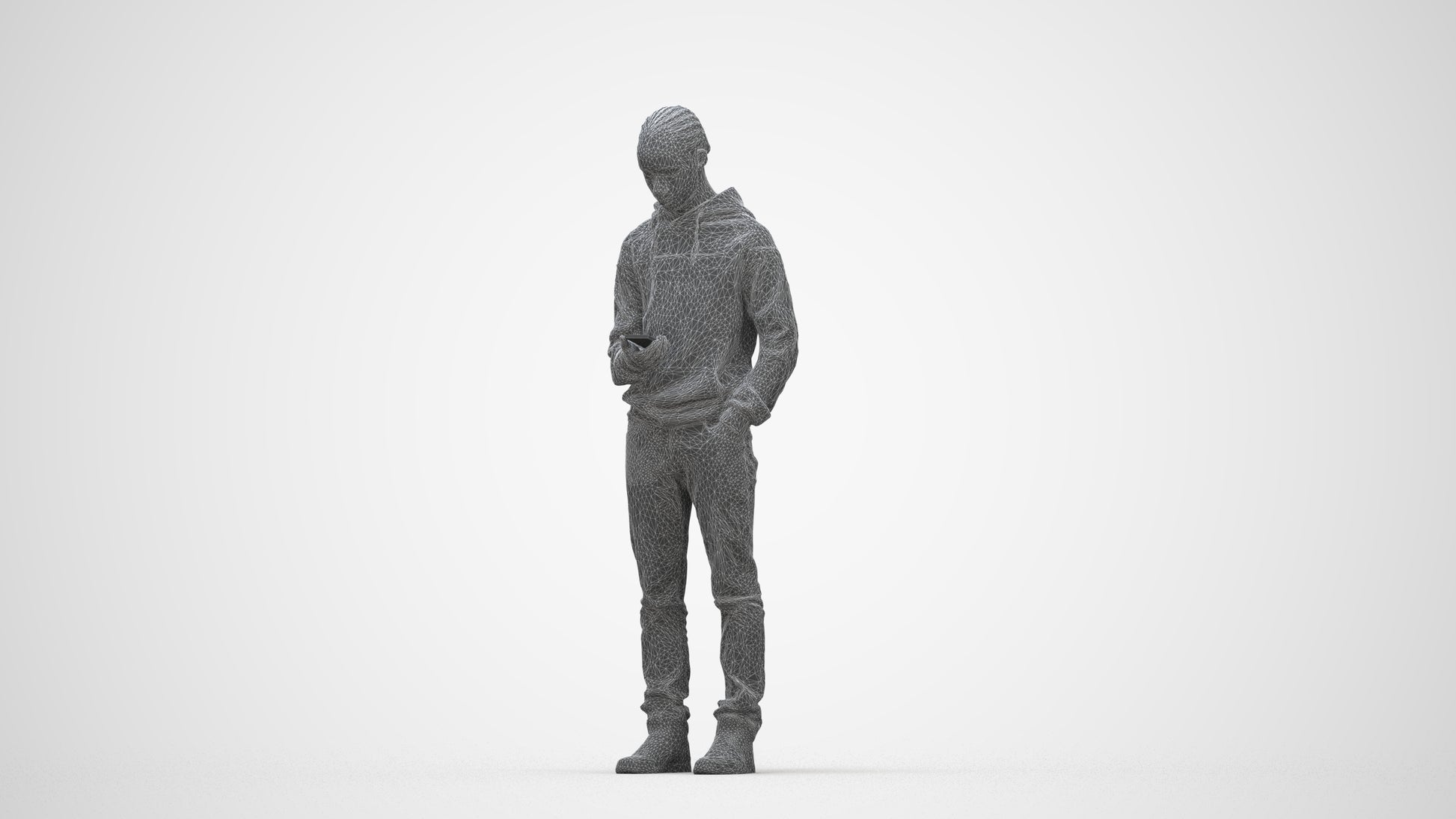 photogrammetry 3D boy casual kids, realistic human model archviz FBX, wireframe back view