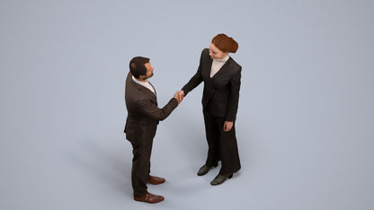 scanned 3D woman business, photogrammetry people for Enscape and V-Ray, back view render