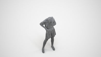 realistic 3D people girl sport, render-ready for V-Ray and Corona, FBX OBJ, wireframe three-quarter view