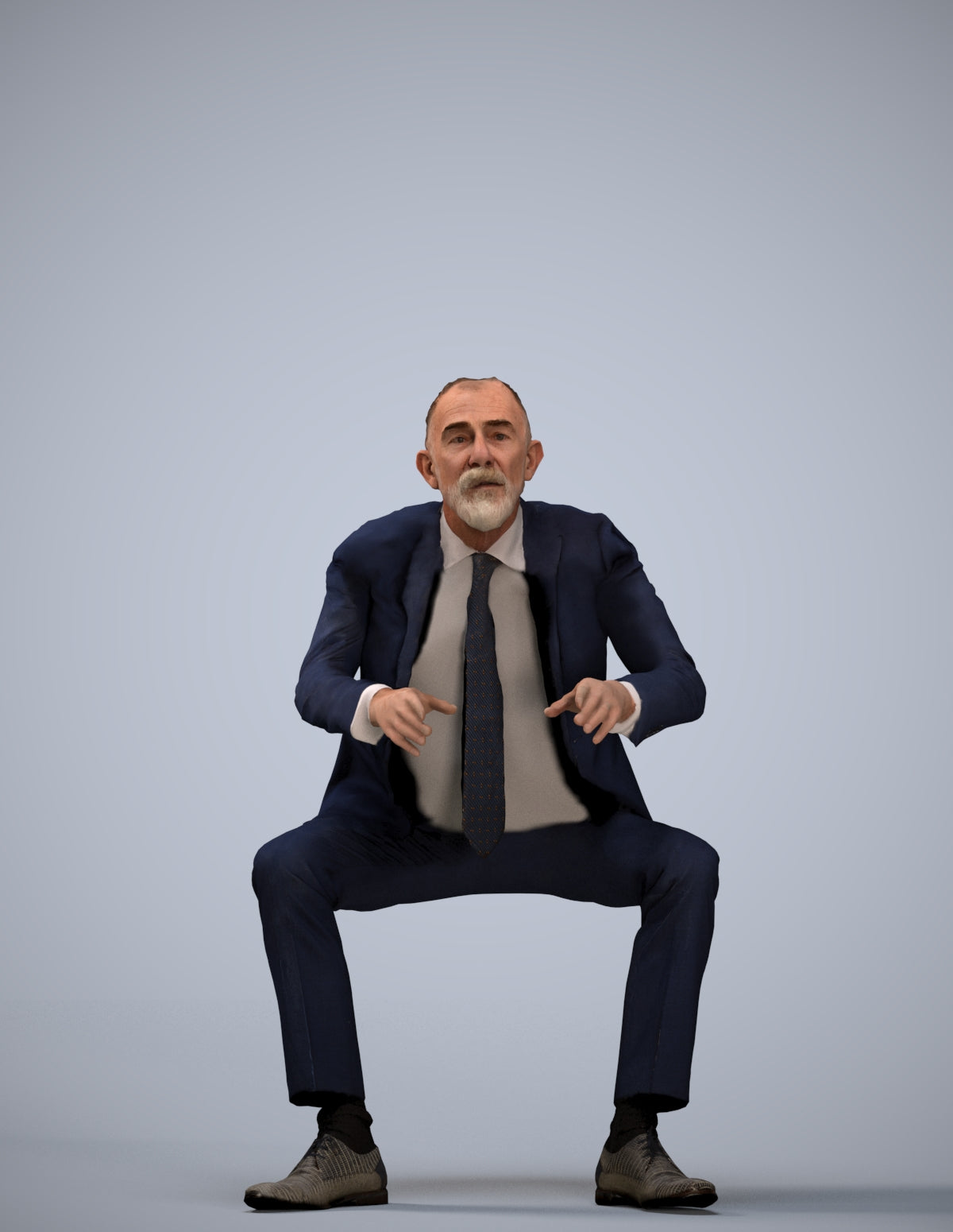 3D scanned senior man business, photorealistic archviz people for Enscape and SketchUp