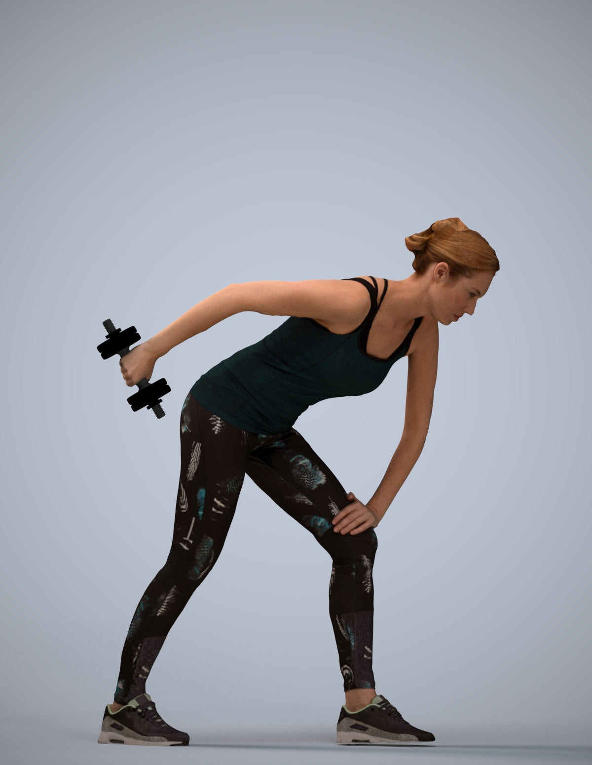3D people model woman sport, scanned human for 3ds Max rendering