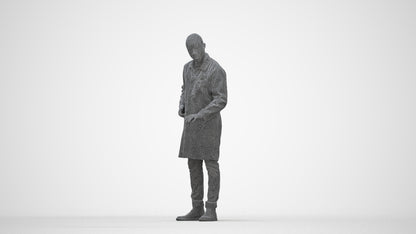 photogrammetry 3D man medical, realistic human model archviz FBX, wireframe back view