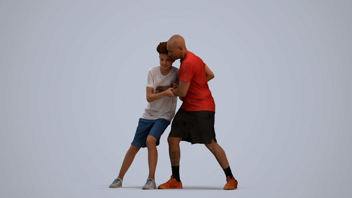3D people model boy casual kids, scanned human for 3ds Max rendering, standing pose render