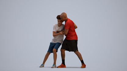 3D people model boy casual kids, scanned human for 3ds Max rendering, standing pose render