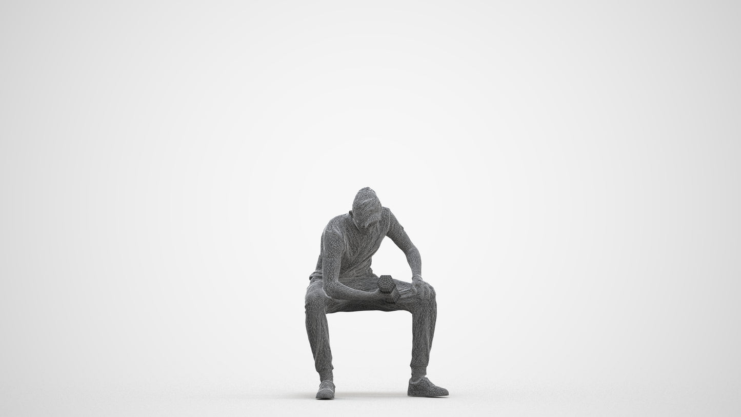 photogrammetry 3D man casual sport, realistic human model archviz FBX, three-quarter front view render